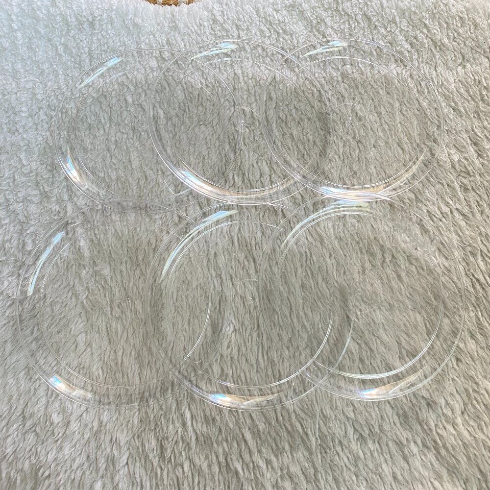 Brand New Set of 6 Clear Plastic Plant Saucer Trays